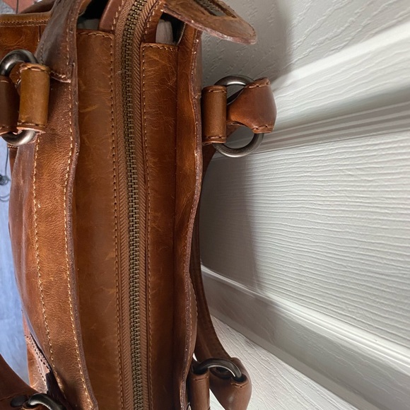 Frye Cognac Melissa zip leather satchel - Picture 6 of 11